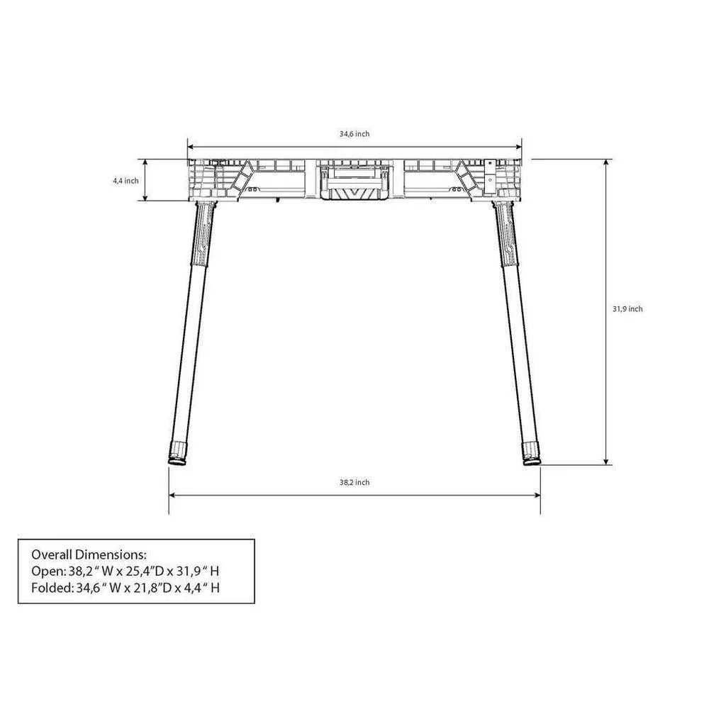 Portable Jobsite Workbench 1.8 ft x 3 ft