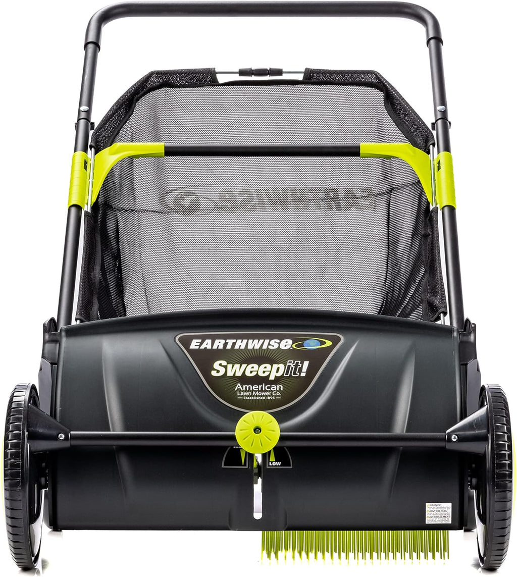 21-Inch Leaf And Grass Push Lawn Sweeper - Black