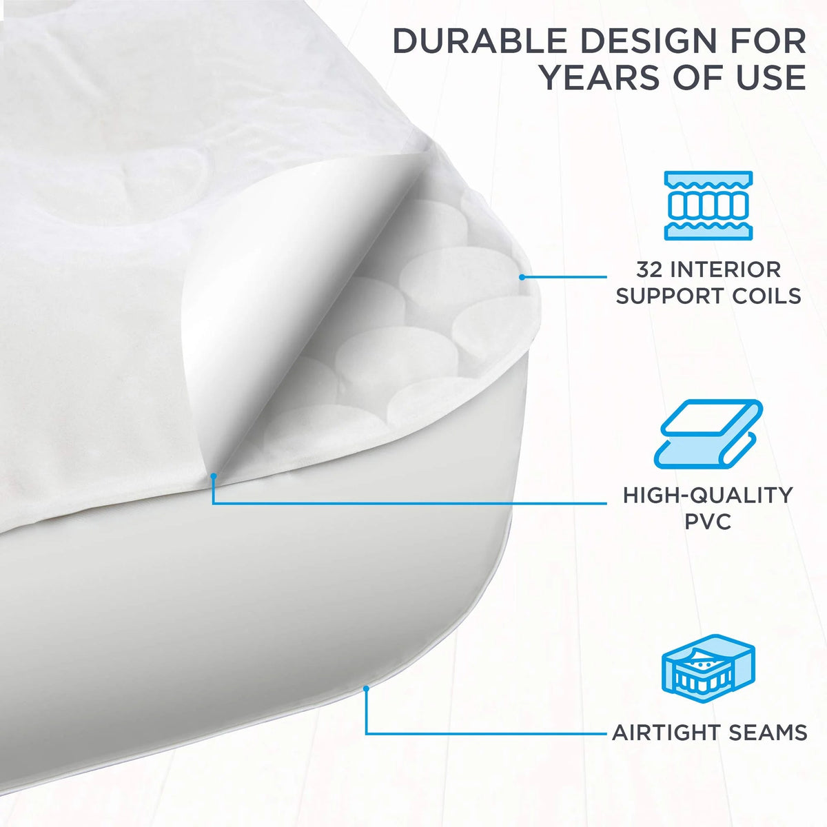 Ivation EZ-Bed Twin Air Mattress With Frame, Rolling Case And Built-In Pump
