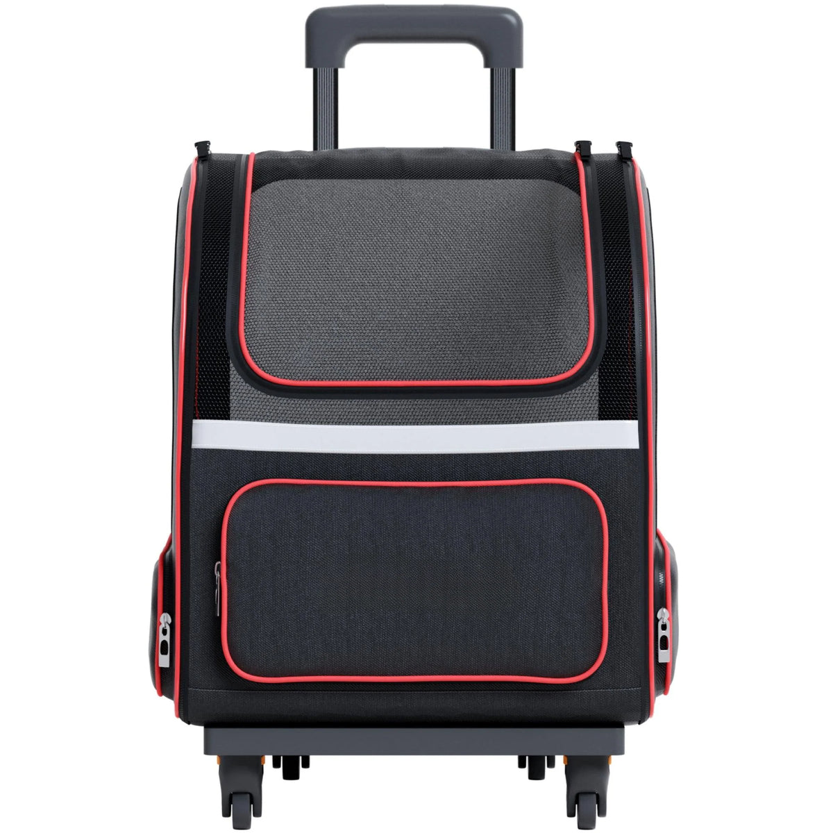 Katziela Pet Backpack Carrier With Removable Wheels And Telescopic Handle - Hybrid Adventurer