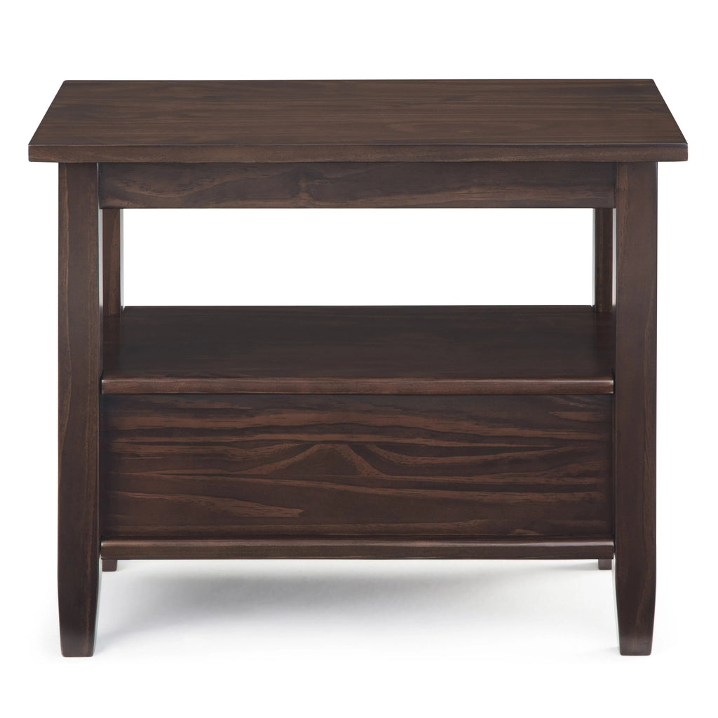 Solid Wood Narrow Side Table, 14 in Wide, 24 in D x 14 in W x 20 in H