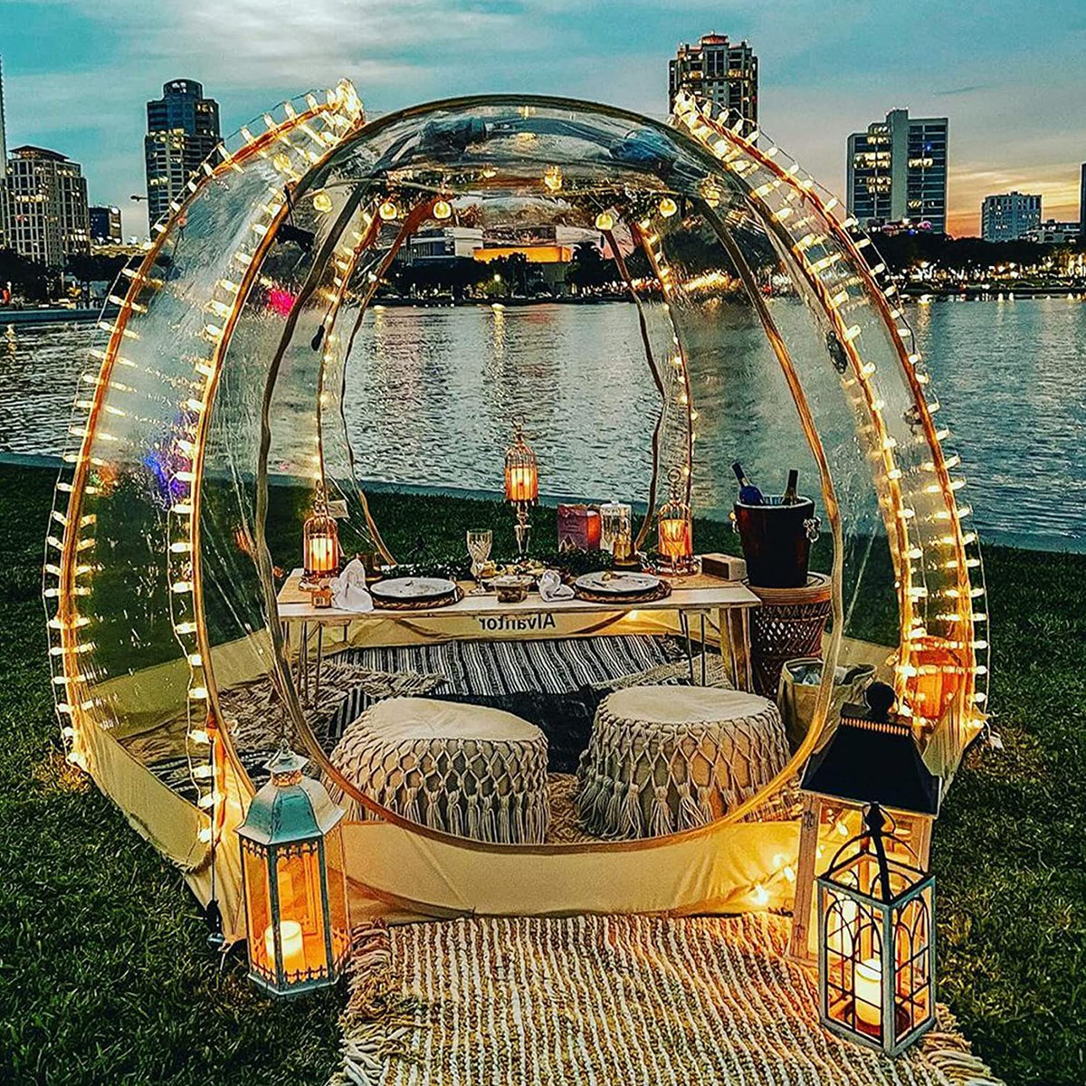 Alvantor Bubble Tent Pop Up Gazebo, 8-10 Person, 3.63.62.4H (m)