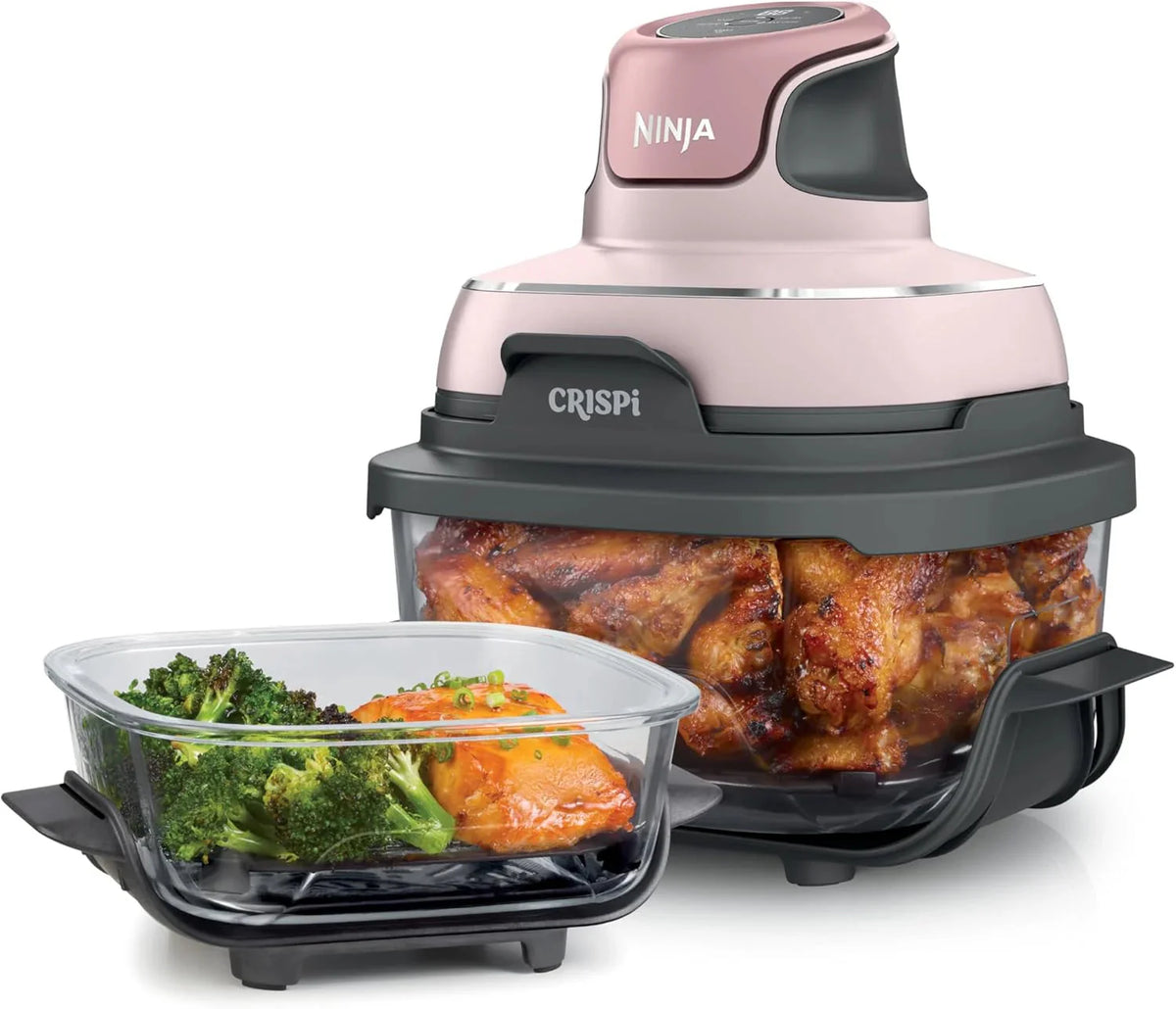 Ninja Crispi 4-in-1 Portable Glass Air Fryer Cooking System, 1500W, 4 QT And 6-Cup Containers