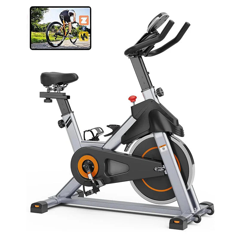 Indoor Cycling Bike With Tablet Mount And Seat Cushion - 2023 Version
