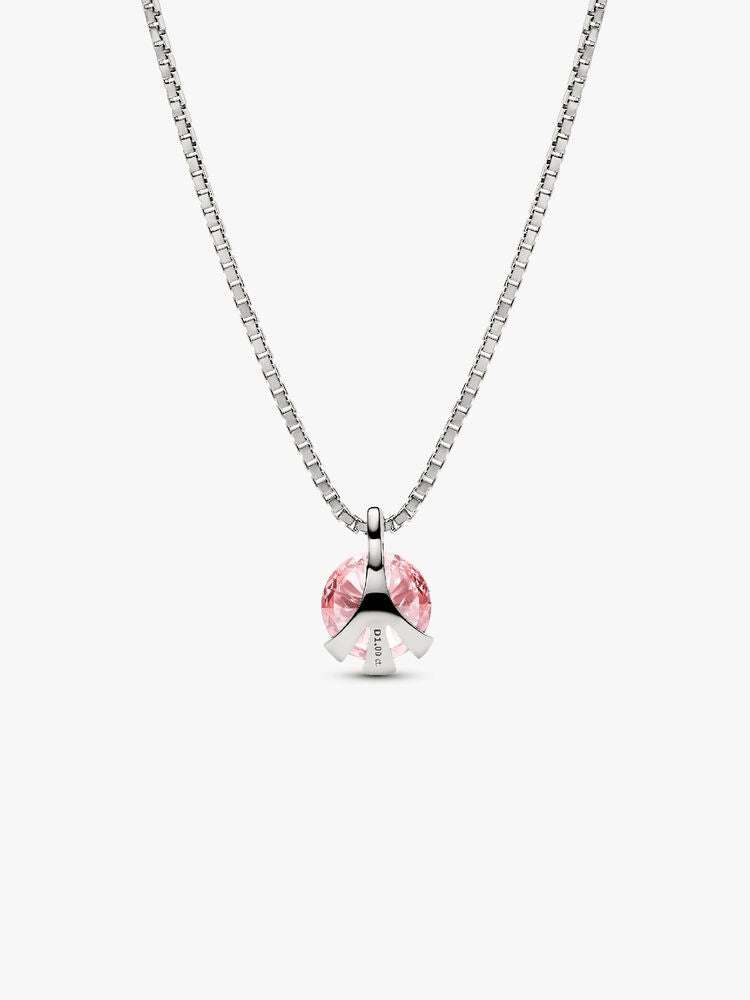 Pandora Nova 14k White Gold Lab-grown Pink Diamond Pendant Necklace