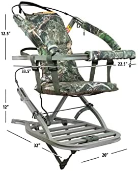 Aluminum Climbing Treestand With Padded Seat, 300 Lb. Capacity And Safety Harness