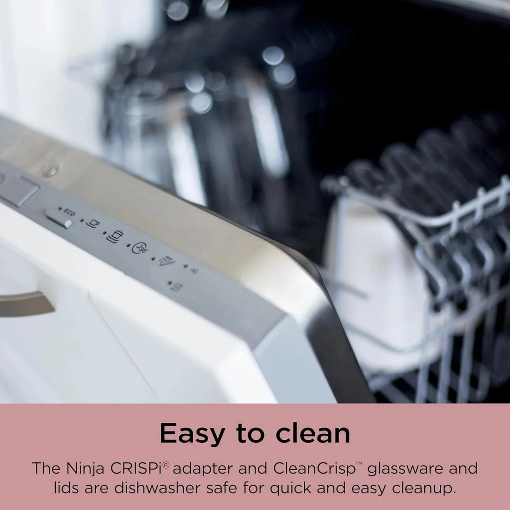 Ninja Crispi 4-in-1 Portable Glass Air Fryer Cooking System, 1500W, 4 QT And 6-Cup Containers