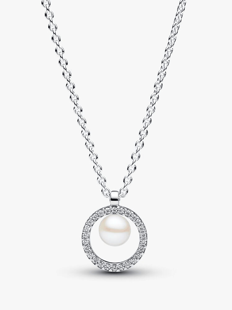 Treated Freshwater Cultured Pearl & Pavé Collier Necklace