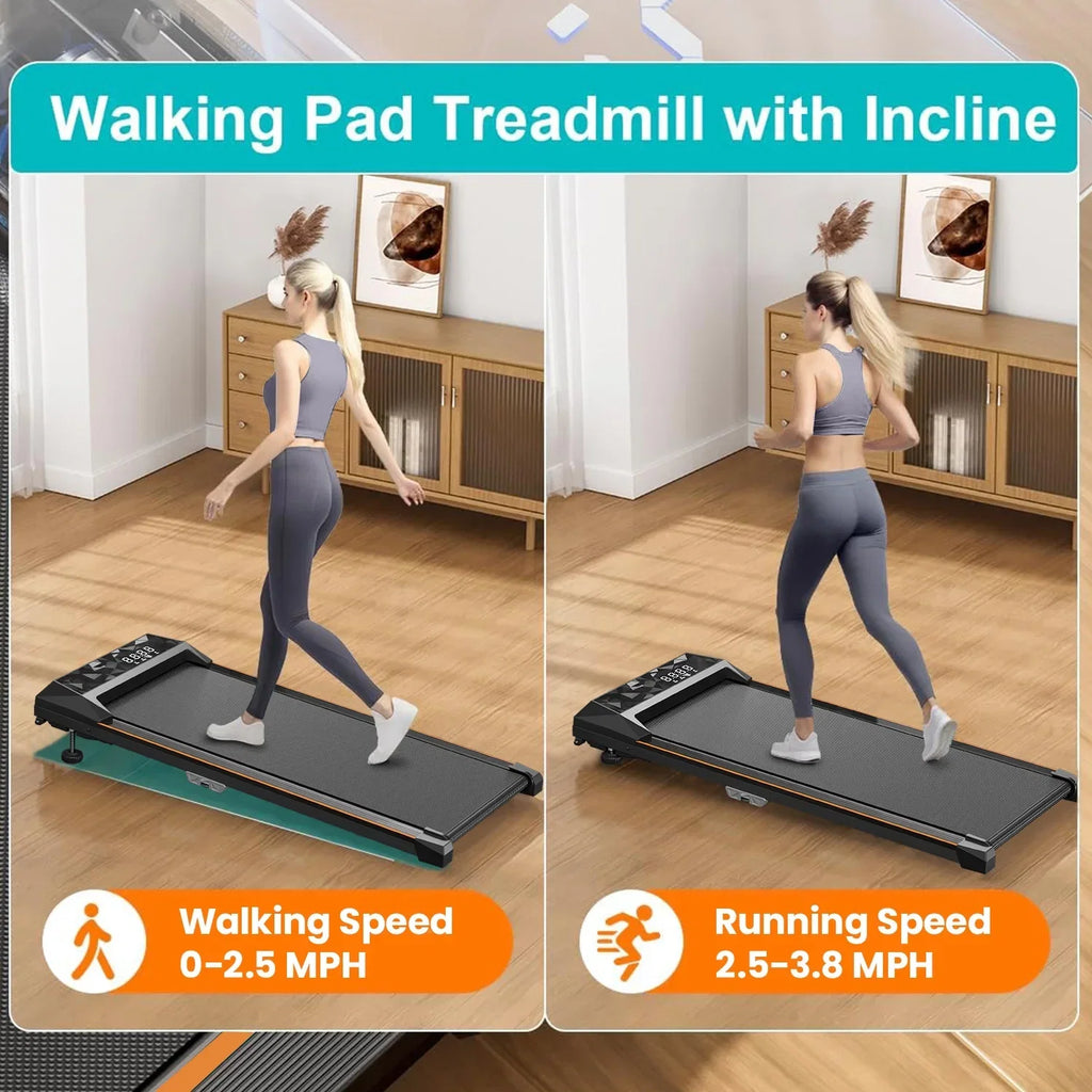 CoolHut 4-in-1 Walking Pad Under Desk Treadmill, 265 lb Capacity