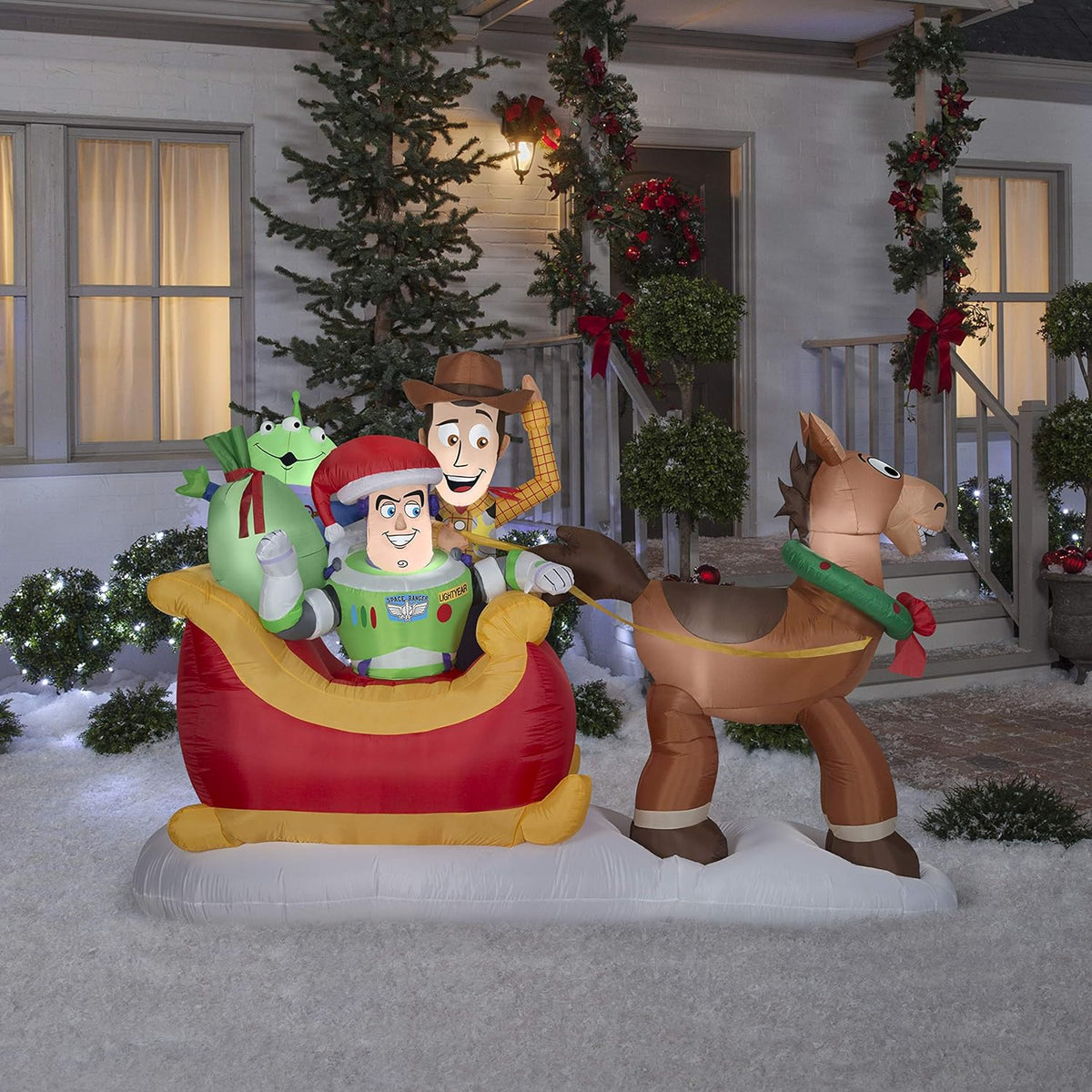 Gemmy Disney Toy Story Sleigh Christmas Inflatable Scene, 96 x 32 x 13 Inches - 9016718