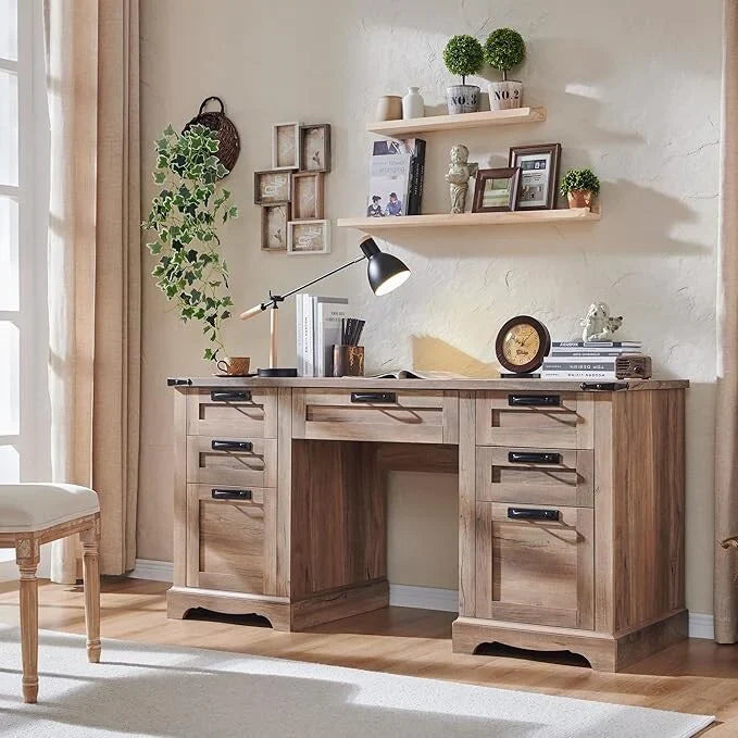 60' Farmhouse Wood Executive Computer Desk - 22'D x 60'W x 30'H