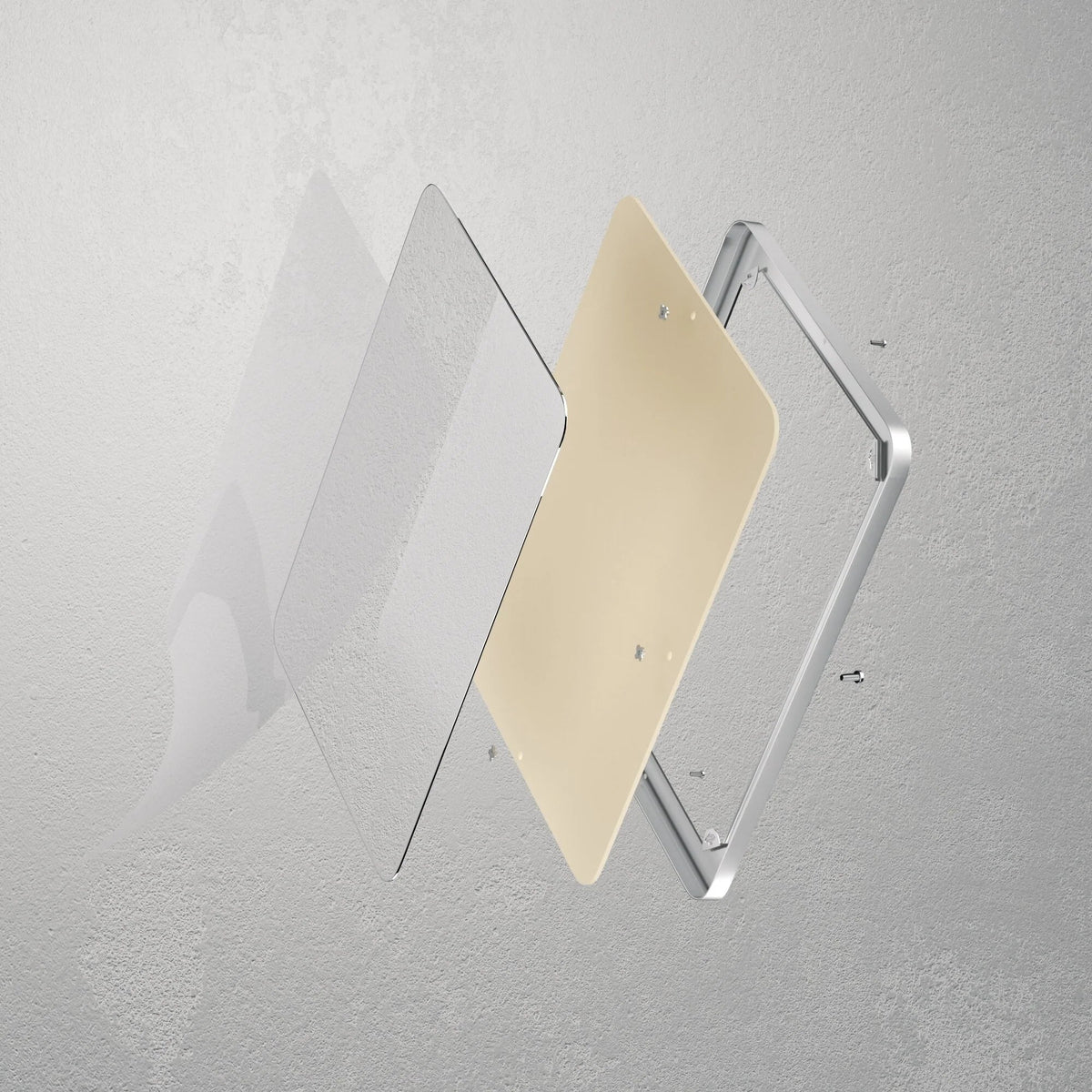 Framed Wall Vanity Mirror With Rounded Corners, 1 Piece