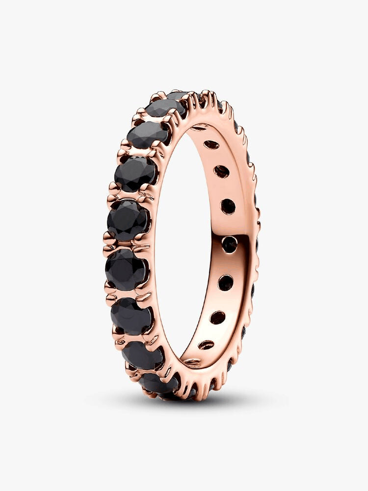 Black Sparkling Row Eternity Ring