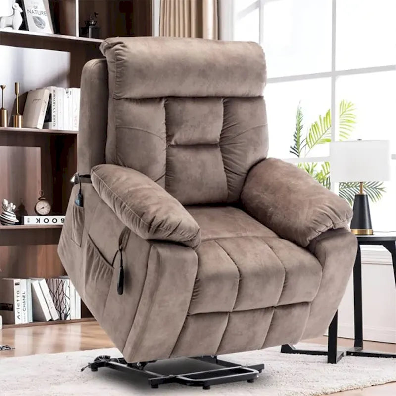 Large Electric Power Lift Recliner With Heat, Massage, Hidden Cup Holder - 40.94W x 38.19D x 42.52H