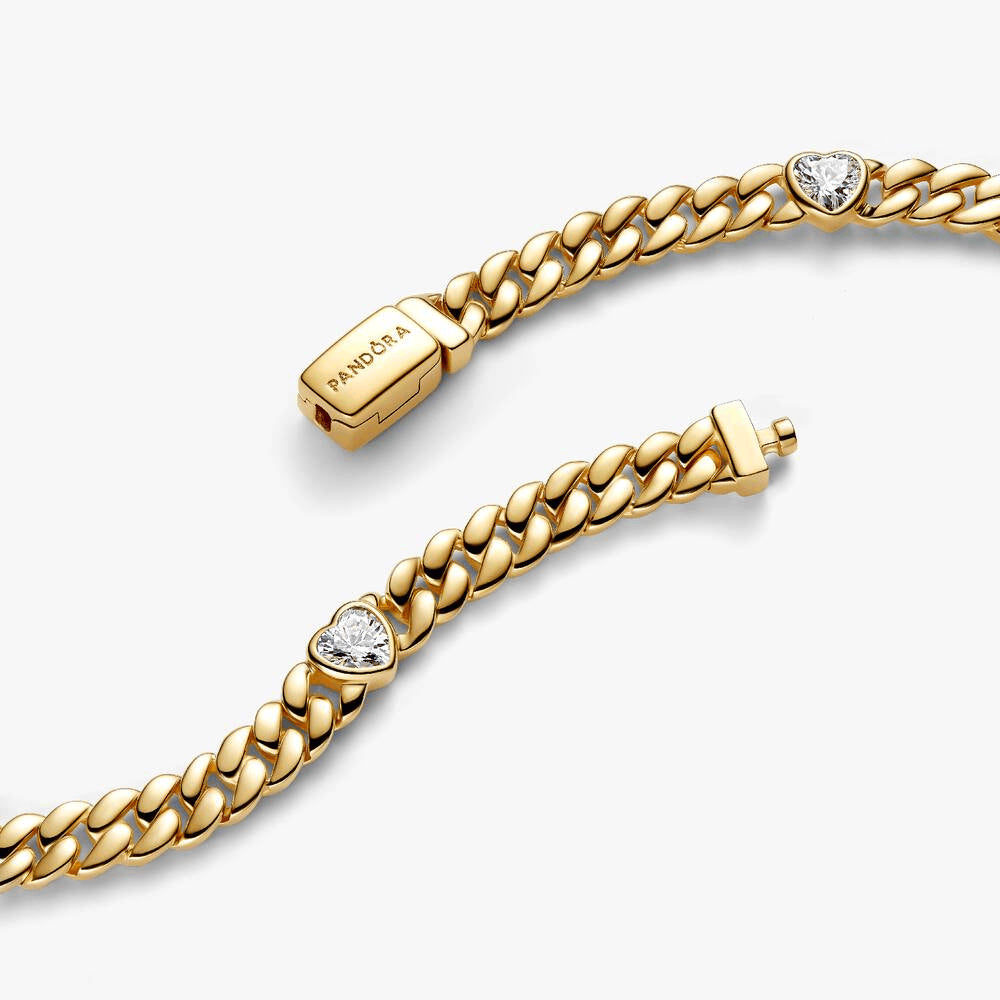 Heart Cuban Chain Bracelet