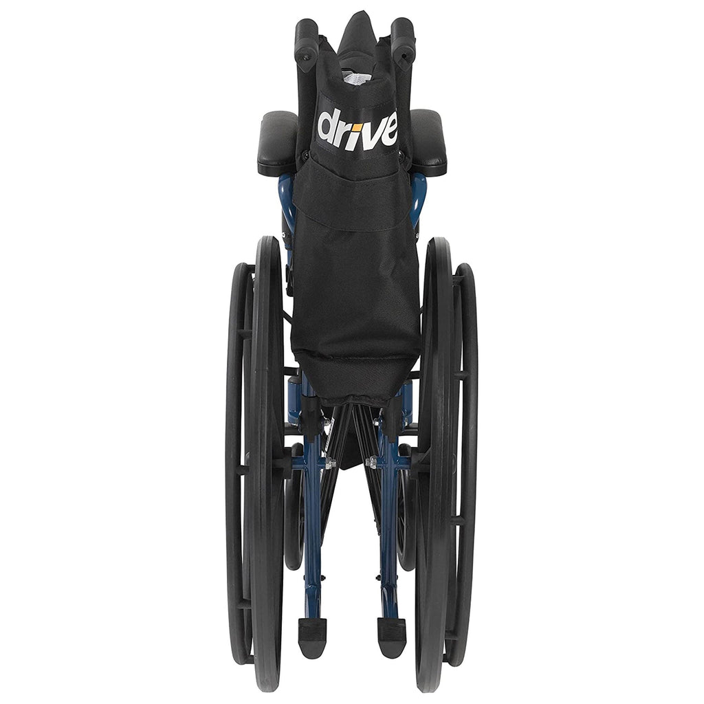 Drive Medical Blue Streak Lightweight Folding Wheelchair With 20 Inch Wide Seat