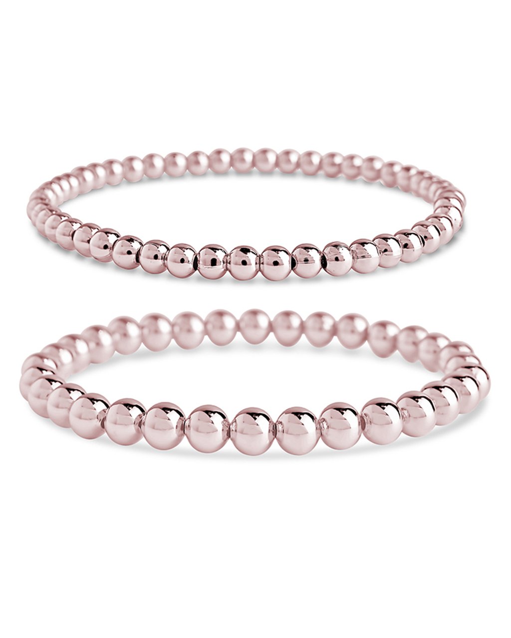Beaded Stretch Bracelet Sets in Rose Gold