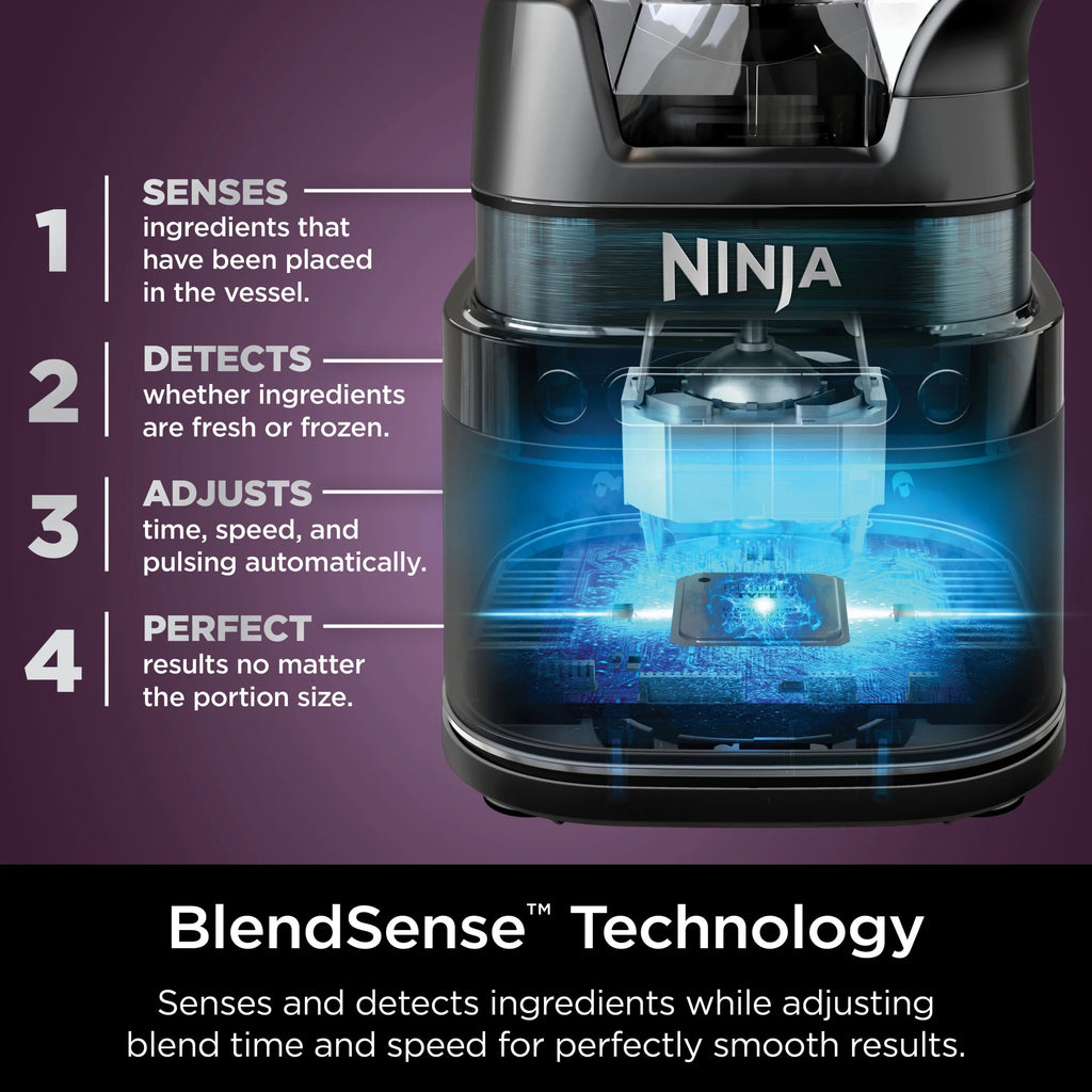 Ninja Detect Kitchen System Power Blender And Processor With BlendSense Technology, 1700 Peak Watt - TB400