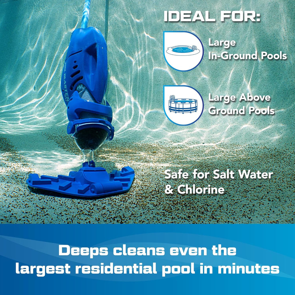 Pool Blaster Handheld Cordless Pool Vacuum, Blue And White - Max 30000ML
