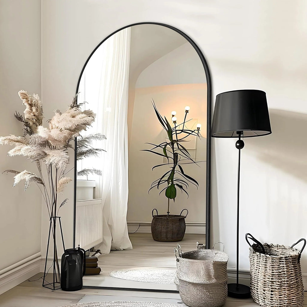 Arched Full Length Floor Mirror With Aluminum Alloy Frame - 65x22, 71x24, 71x28, 71x32