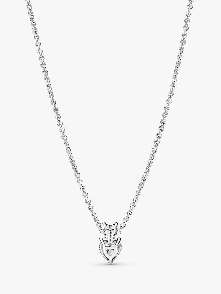 Double Heart Pendant Sparkling Collier Necklace