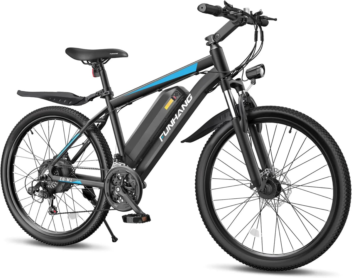 FUNHANG Electric Mountain Bike, 26 inch, 500W Motor, 48V Battery, 21-Speed - EB-M1