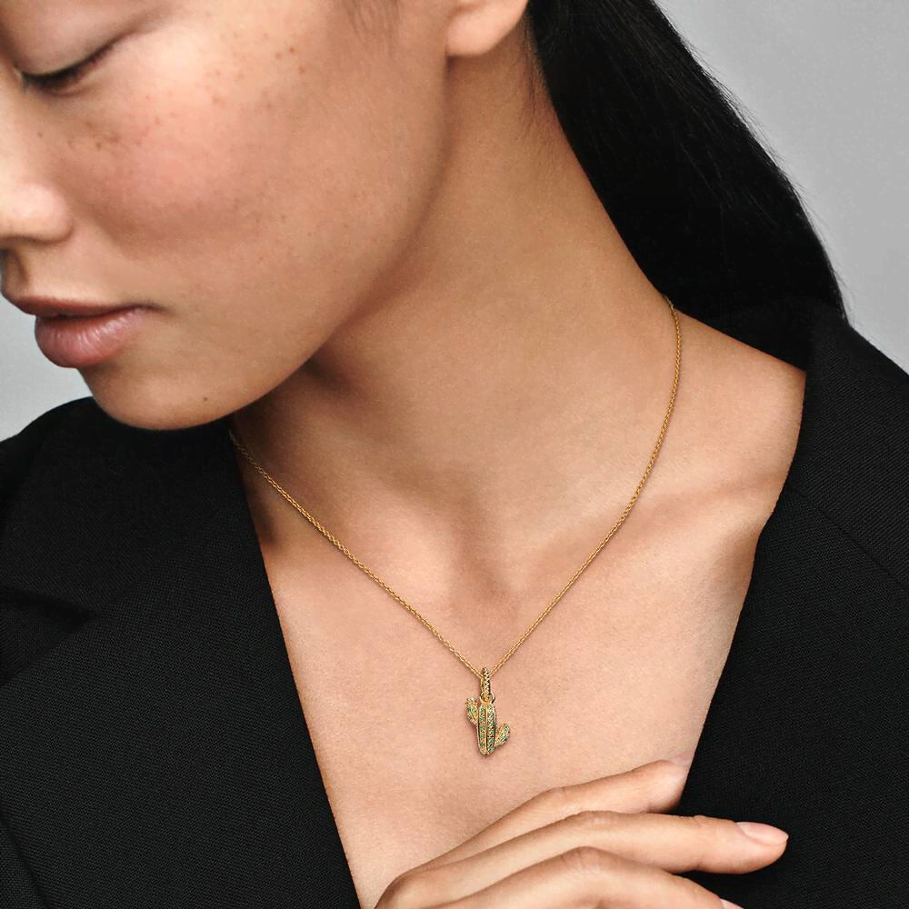 FINAL SALE - Sparkling Desert Cactus Pendant