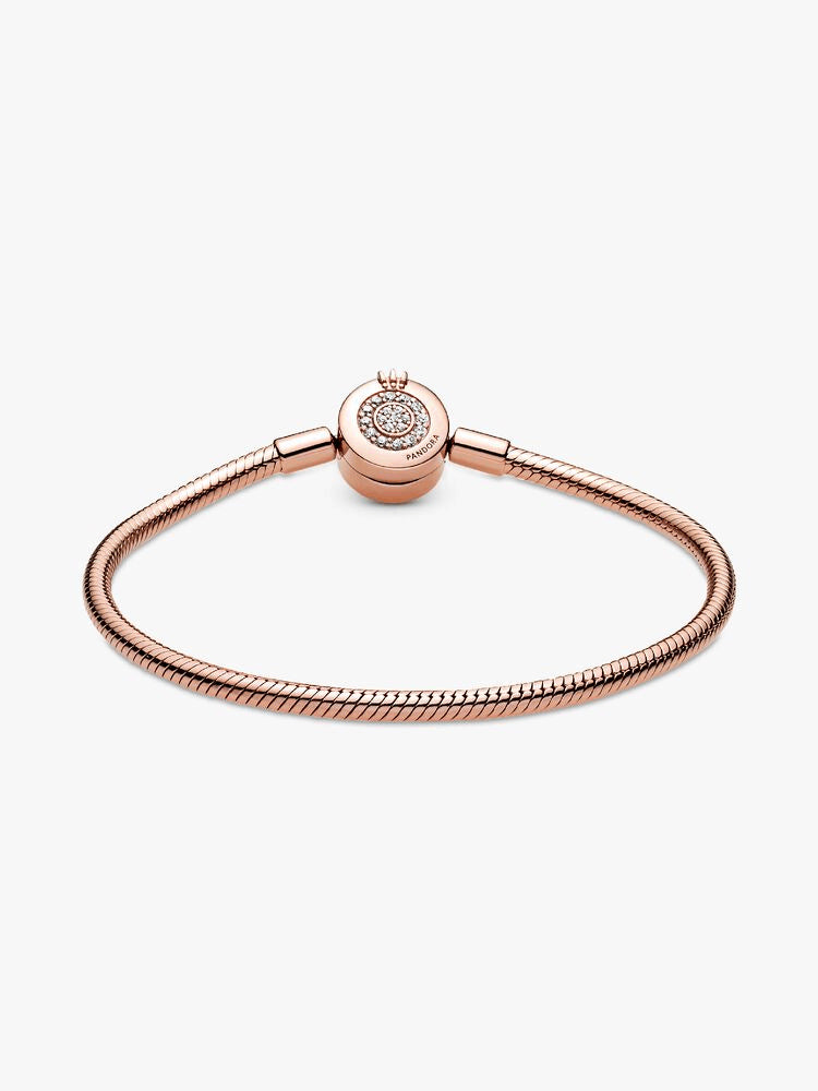 Pandora Moments Sparkling Crown O Snake Chain Bracelet