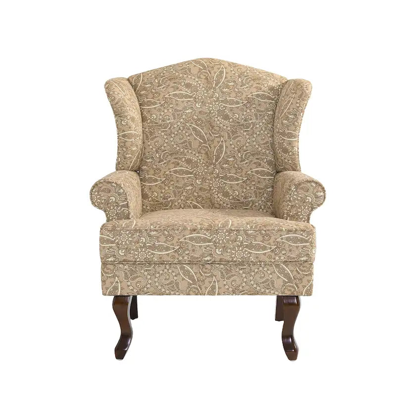 Traditional Wingback Upholstered Accent Chairs, Set of 2, 31 W x 31.8 D x 42.9 H
