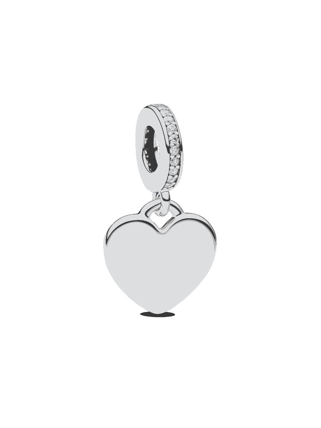 Heart Pink Stone Dangle Charm