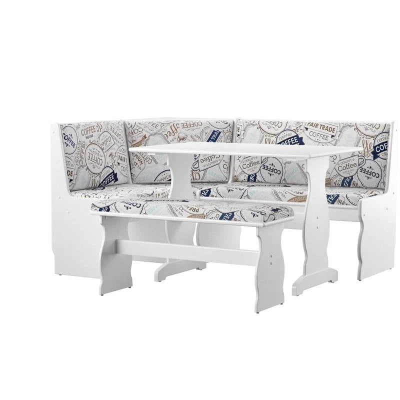 Hannah Breakfast Nook 3-Piece Dining Set With Corner Bench
