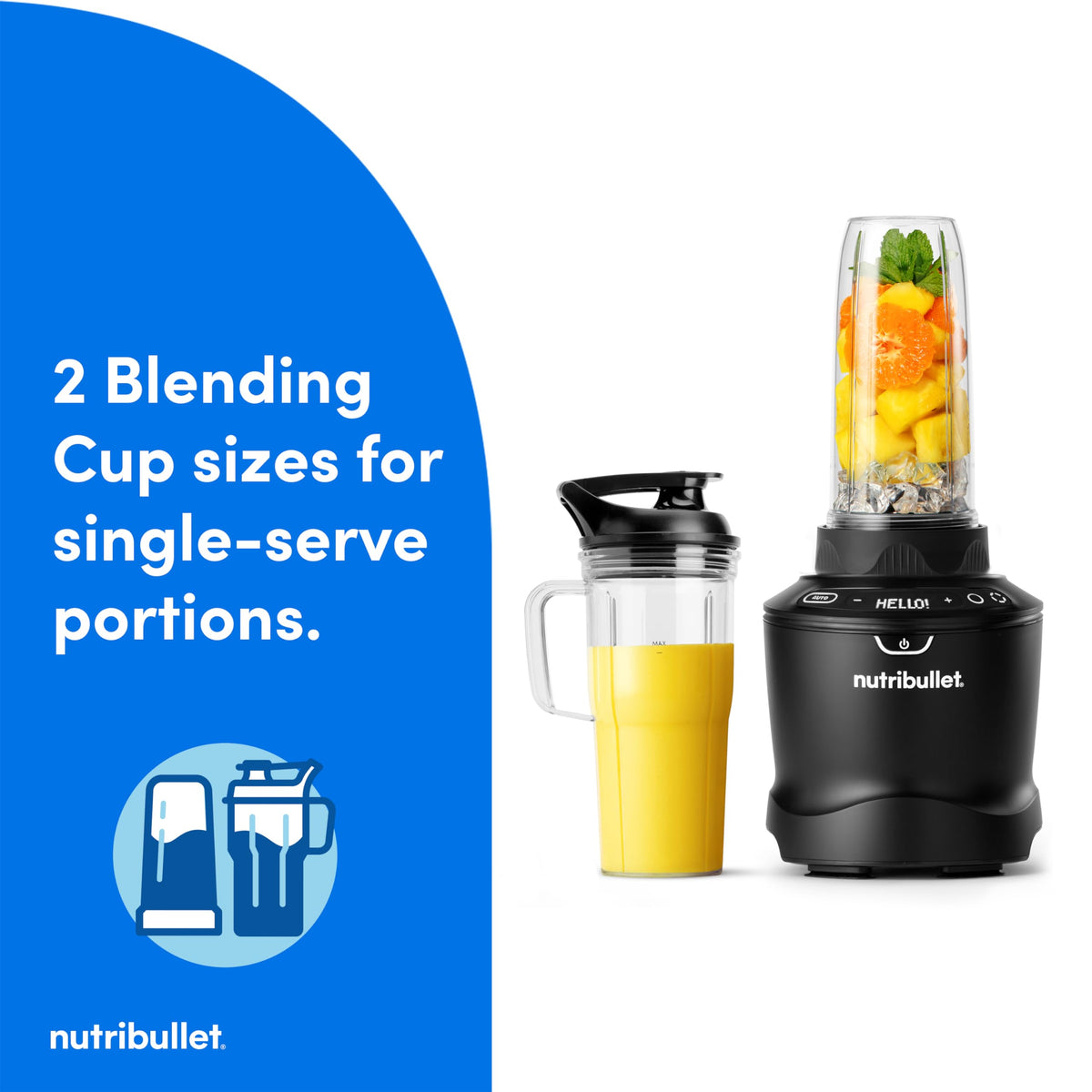 1400-Watt Multi-Function Countertop Blender Combo, 64 oz Pitcher, 32 oz And 24 oz Cups, Gunmetal-Gray