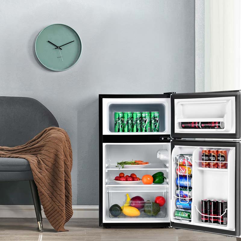 3.2 Cu. Ft. 2-Door Compact Refrigerator With Freezer - Black, Gray Or White