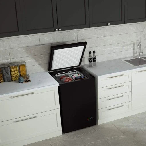 Northair Chest Freezer, 3.5 Cu Ft, 2 Removable Baskets, Black