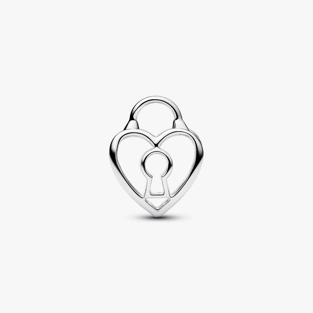 Openwork Heart Padlock Charm