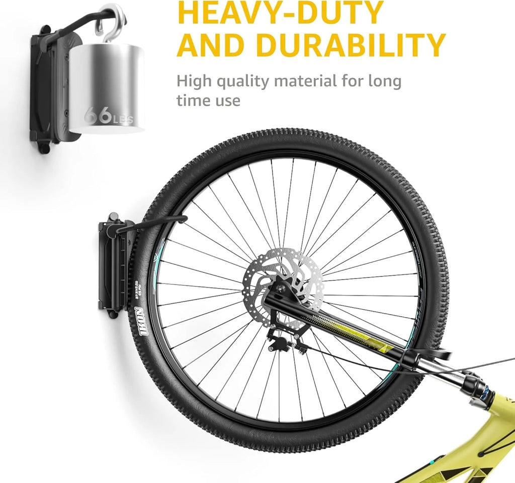 2-Pack Swivel Bike Wall Mount - Holds Up To 66 lbs