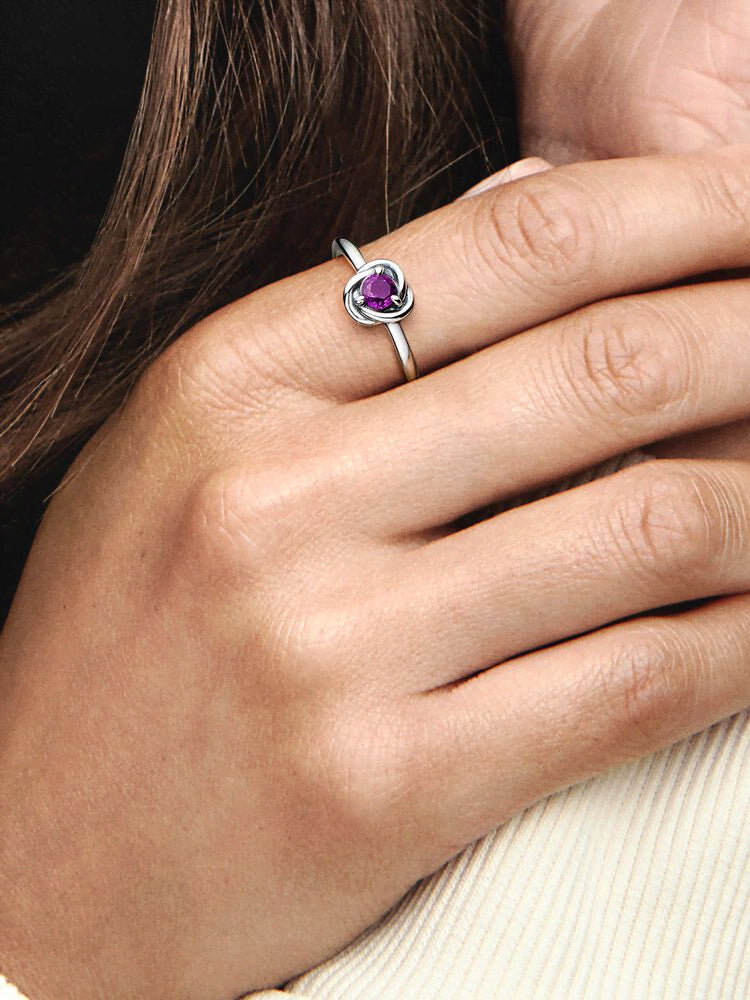 February Purple Eternity Circle Ring