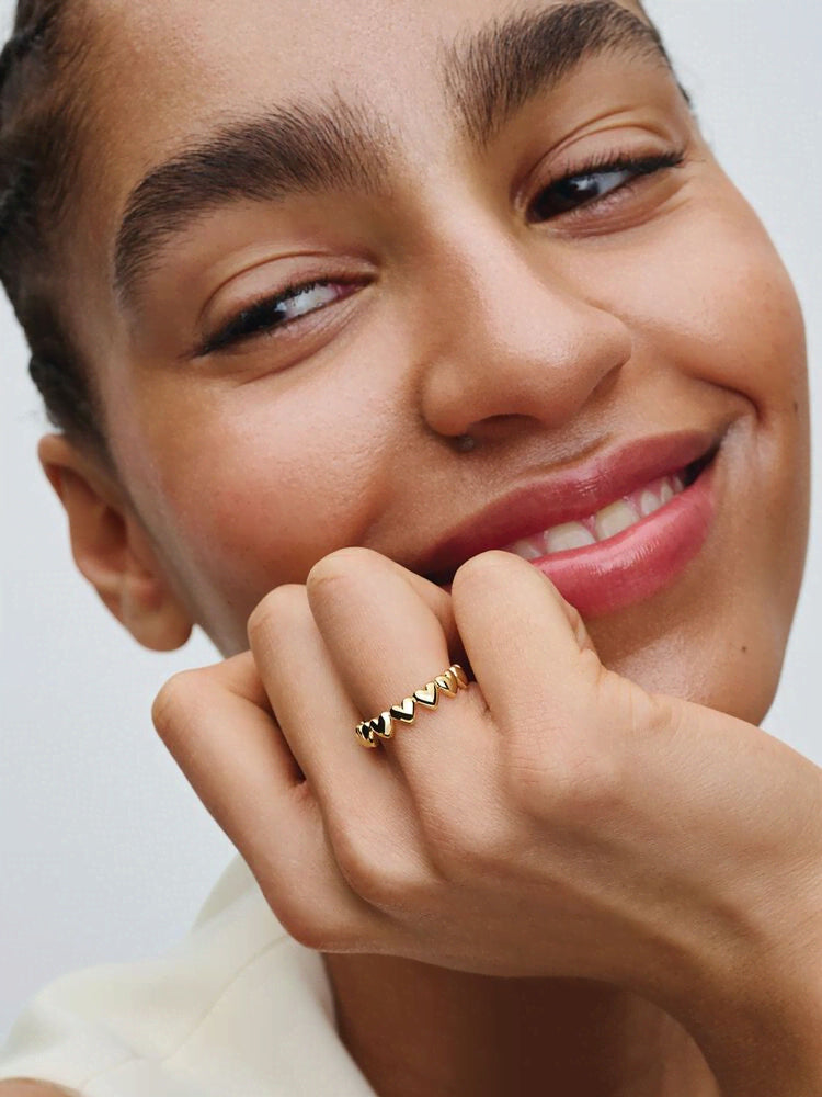 Row of Hearts Ring