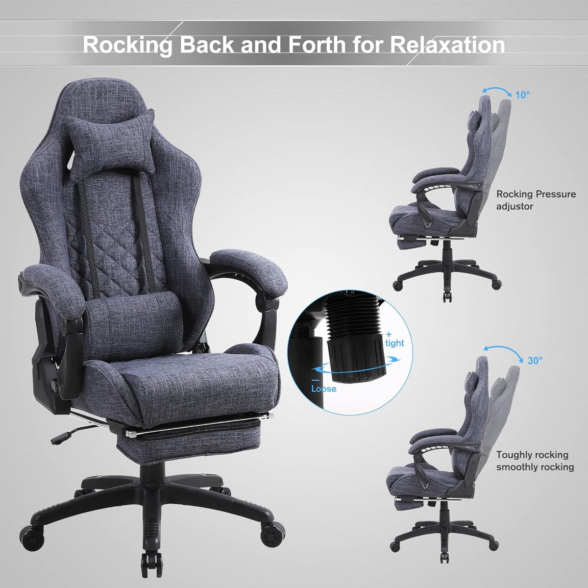 Blue Whale PU Leather Big And Tall Ergonomic Office Gaming Chair, 350 Pounds - B0BTCQ3VVW