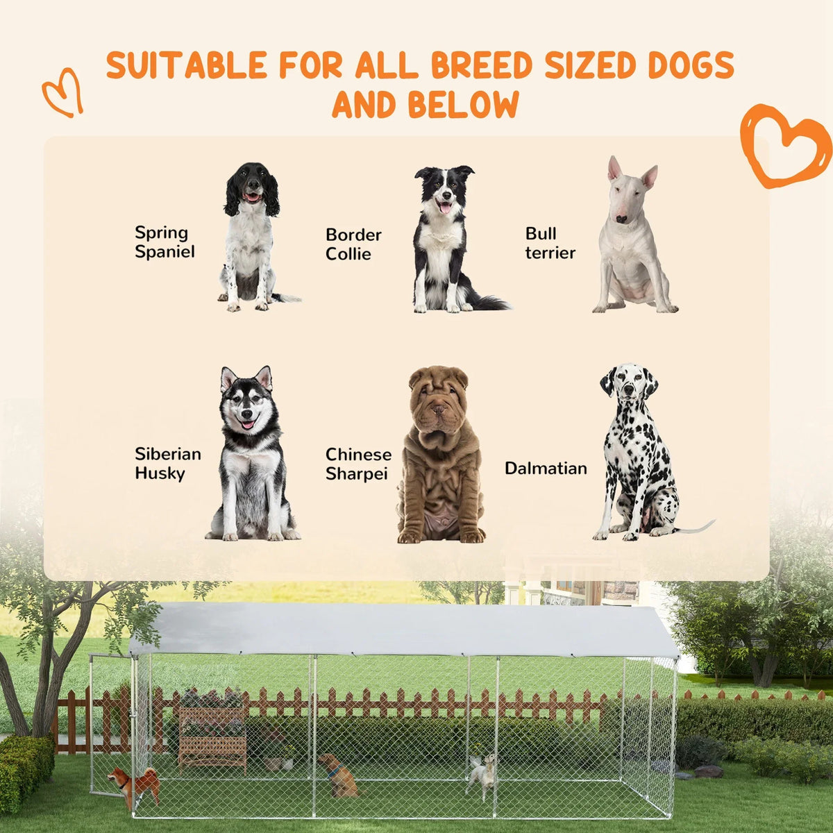 PawHut Outdoor Dog Kennel 19.7' x 7.5' x 7.5' With Waterproof Roof - D02-179V02SR