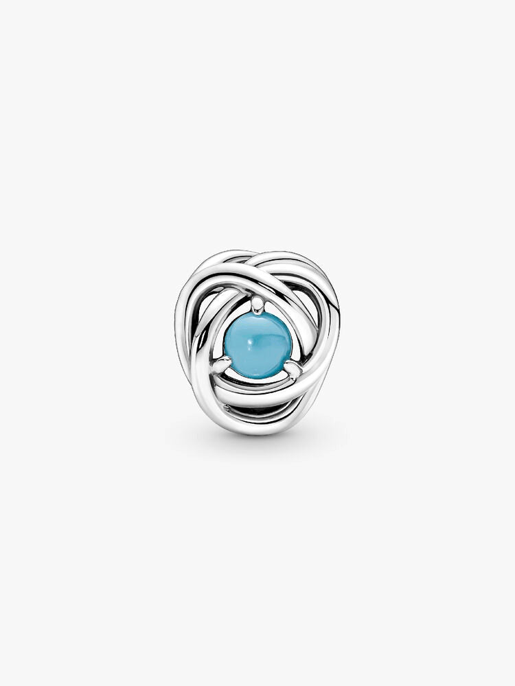 December Turquoise Blue Eternity Circle Charm