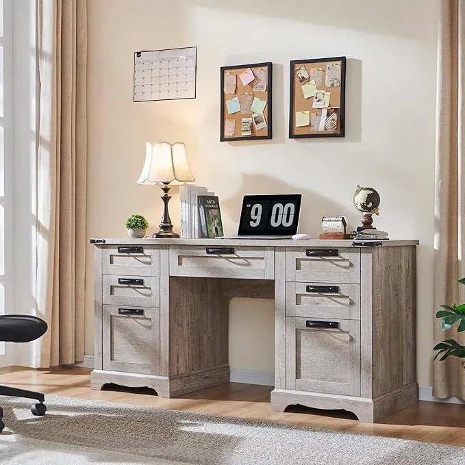 60' Farmhouse Wood Executive Computer Desk - 22'D x 60'W x 30'H