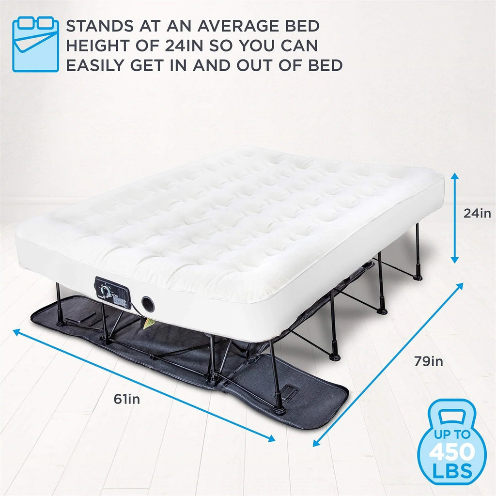 Ivation EZ-Bed Twin Air Mattress With Frame, Rolling Case And Built-In Pump