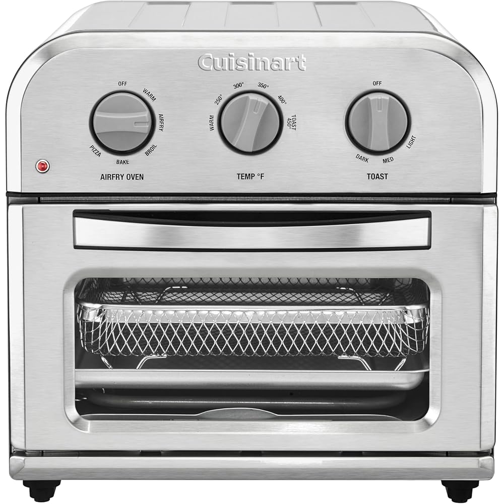 Cuisinart Compact Air Fryer Toaster Oven, Stainless Steel, 2.5 Pounds - TOA-26