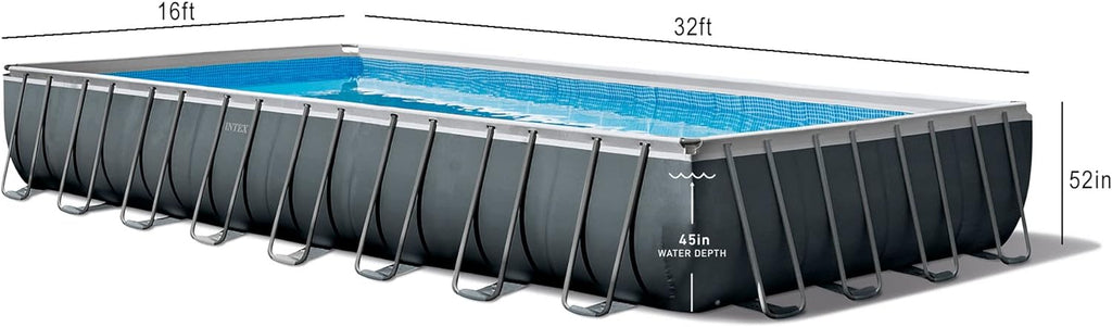 Intex Ultra XTR Rectangular Above Ground Pool Set, 216in L x 108in W x 52in H, Blue - 26355EH