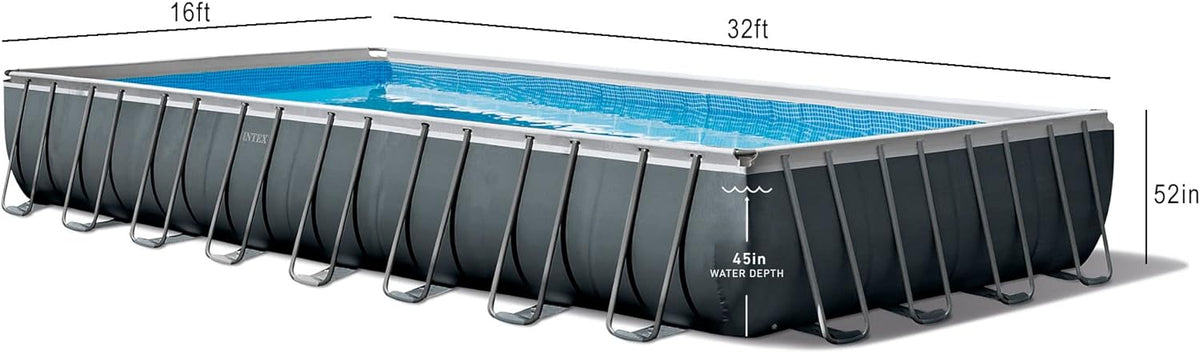 Intex Ultra XTR Rectangular Above Ground Pool Set, 216in L x 108in W x 52in H, Blue - 26355EH