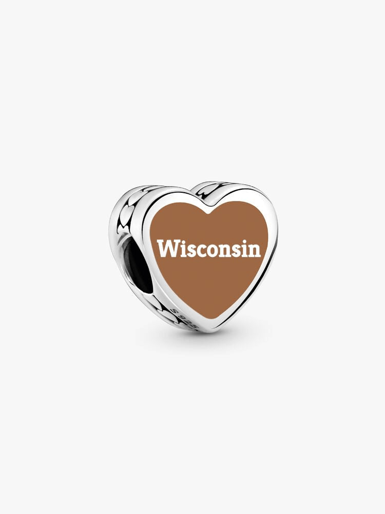 Wisconsin Heart Charm