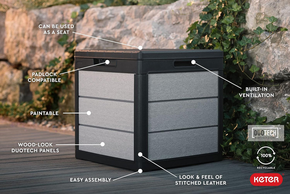 200 Gallon Resin Deck Box, 59.7 in L x 28.5 in W x 35.4 in H