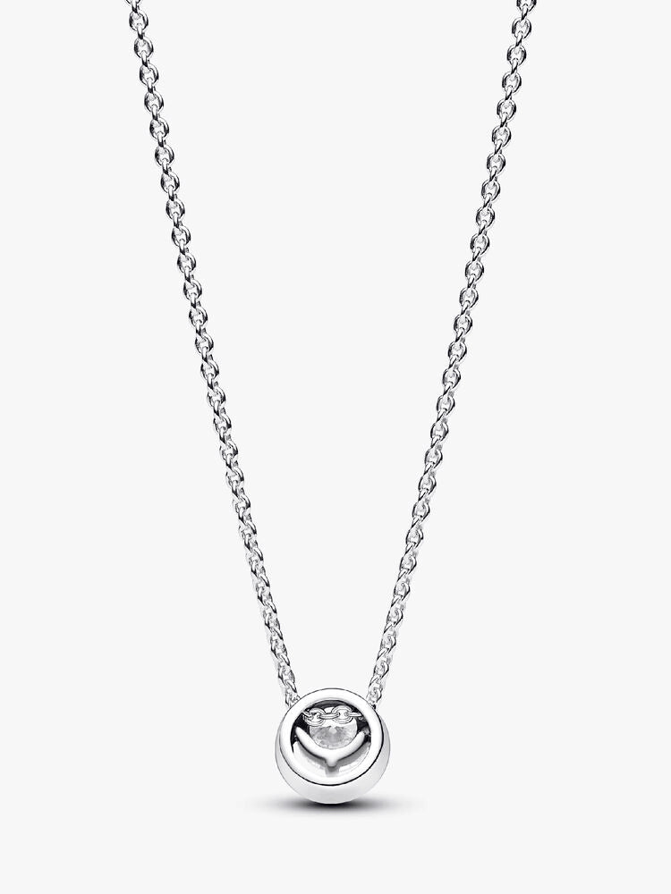 Sparkling Round Halo Pendant Collier Necklace