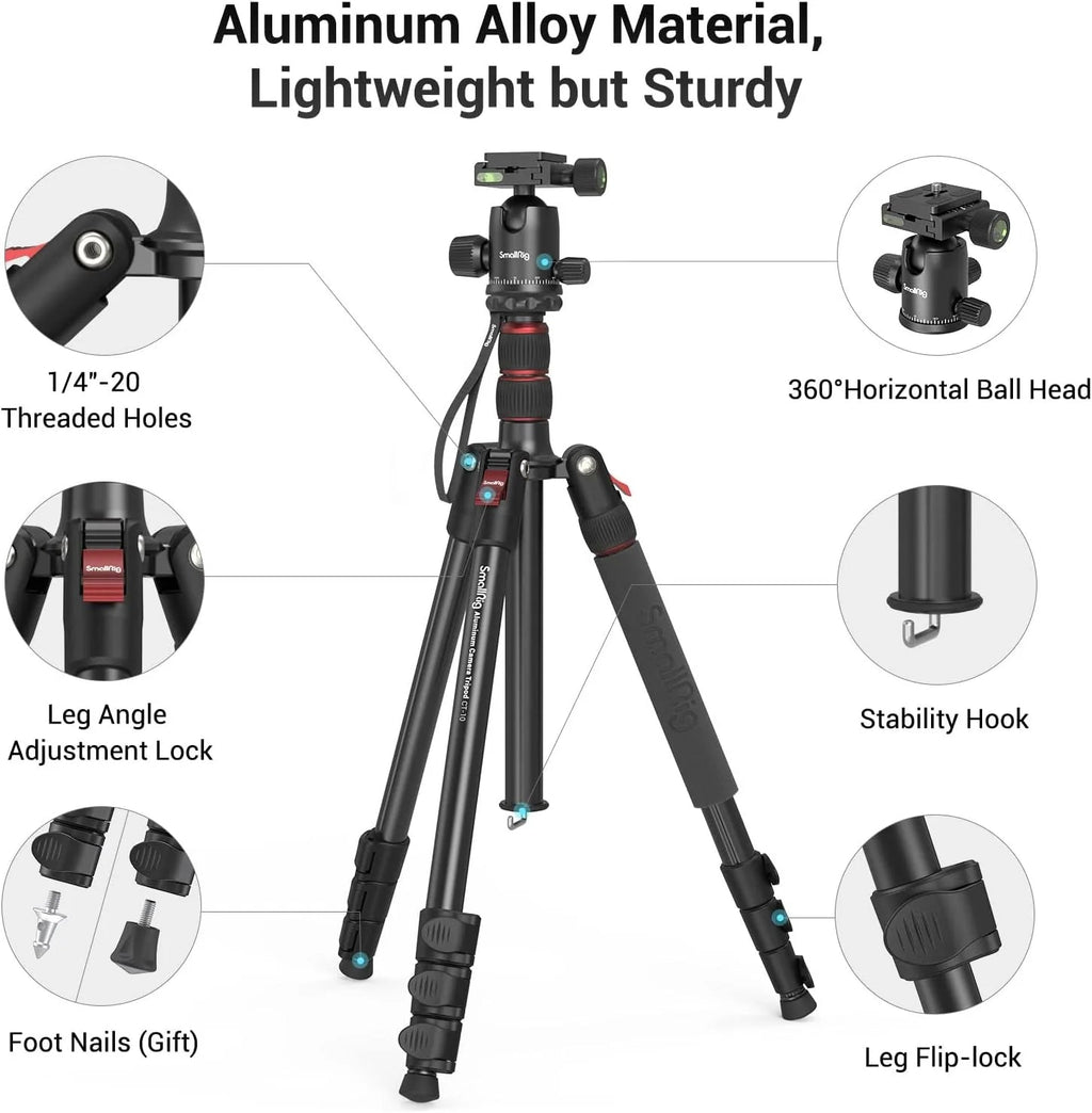 71in Foldable Aluminum Camera Tripod And Monopod